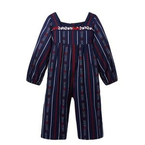 Janie and Jack Wideleg Embroidered Jumpsuit